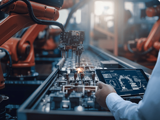 Interlocking golden gears with digital schematics and code over a blue technical background